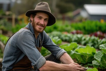 person in a garden