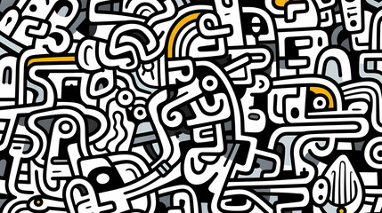 Abstract seamless doodle background, artistic background