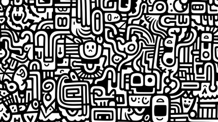 Abstract seamless doodle background, artistic background