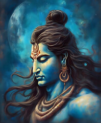 The creation of Lord Shiva for the joyous celebration of Maha Shivaratri, a Hindu festival. - obrazy, fototapety, plakaty