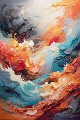 abstract oil painting background with waves