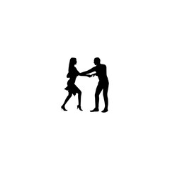 Salsa Dancing Couple in action. Perfect for dance studios, and event posters. Dancing people silhouettes—vector work.