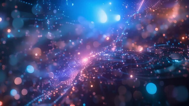 A constellation of neon stars creating a mesmerizing pattern in the night sky.