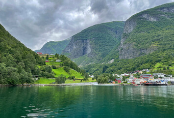 A village in Nærøyfjord near Gudvangen in Norway