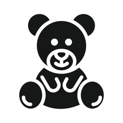 Teddy Bear vector icon. Isolated classic teddy bear, as snuggled by a child when going to sleep.Brown, stuffed toy bear cute, cuddly sign design.
