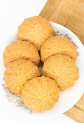 cookies or biscuits, traditional dessert, nutrition snack, dessert or breakfast food isolated on white background