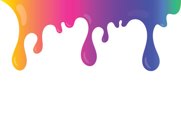 Rainbow gradient liquid drops - obrazy, fototapety, plakaty