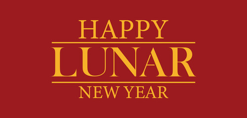 Happy Lunar New Year 2024 Text Design