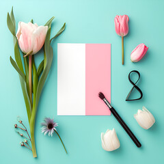 paper with tulips