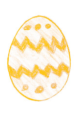 Drawing yellow Easter eggs isolated on transparent background.