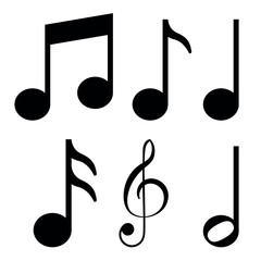 Music notes glyph style set