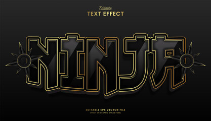 decorative editable black ninja text effect vector design © OreNyee