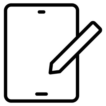 tablet and stylus outline drawing clip art preview