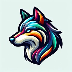 vector illustration of a wolf, with sharp eyes and shiny fur. shading and highlighting techniques. simple and minimalist