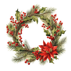 Fototapeta premium christmas wreath illustration