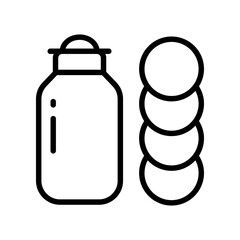 Makeup remover isolated icon, make-up removal products vector icon. Skin Care, Face Pictogram. Isolated Vector Illustration.