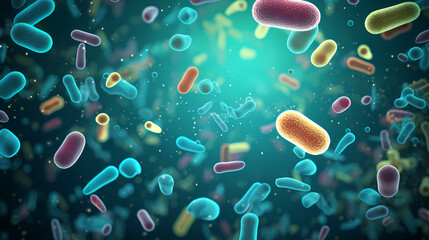 Virus cells abstract science concept, medical research background