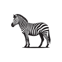 Equine Harmony: A Symphony of Zebra Silhouettes Dancing in Harmony with the African Landscape - Zebra Illustration - Zebra Vector - African Horse Silhouette
