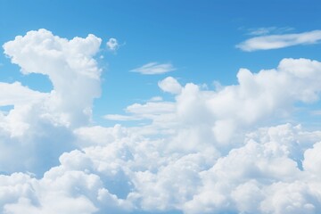 Cumulus clouds in a blue sky, copy space