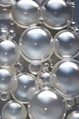 Soap bubbles in gray colour