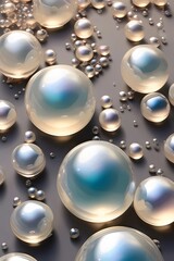 Soap bubbles in gray colour