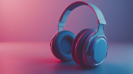 headphones on blue background