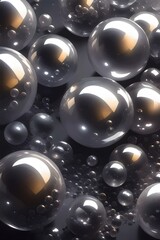 Soap bubbles in gray colour