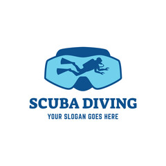 Scuba diving logo design, perfect for diving school and under water adventure logo design