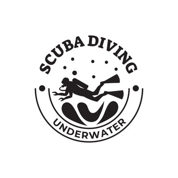 Scuba diving logo design, perfect for diving school and under water adventure logo design