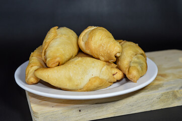 Pisang molen, a typical Indonesian food made from bananas wrapped in a sheet of pastry dough and then deep-fried.