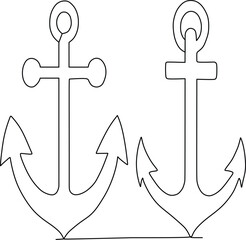 continuous line of cruise ship anchors