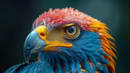 cool printed illustration of colorful eagle