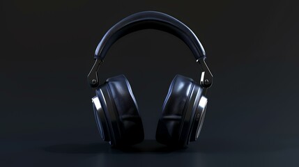 Fototapeta na wymiar headphones on a black background