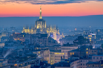 Obraz premium Milan, Italy Cityscape with the Duomo