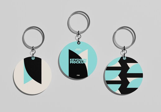 Round Keychain Mockup