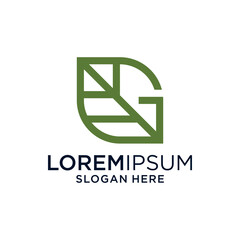 leaf letter g logo design template