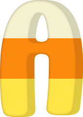 Candy corn Letter A