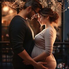 Beautiful young couple expecting a baby.