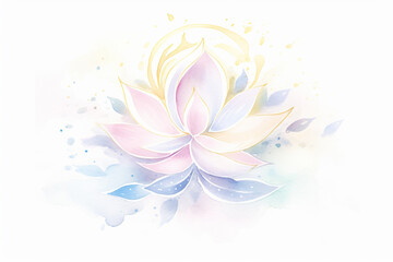 A delicate watercolor illustration showing the intricate designs in a flower's bloom , cartoon drawing, water color style
