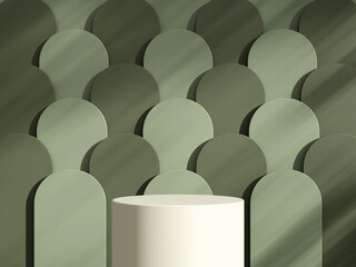 Obraz premium 3d display product minimal scene with geometric podium platform. Cylinder background 3d rendering with podium. stand for cosmetic products.