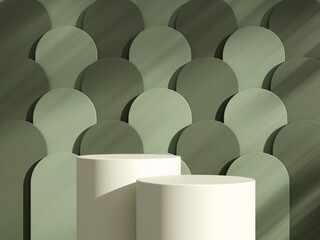 Obraz premium 3d display product minimal scene with geometric podium platform. Cylinder background 3d rendering with podium. stand for cosmetic products.