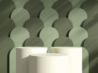 Obraz premium 3d display product minimal scene with geometric podium platform. Cylinder background 3d rendering with podium. stand for cosmetic products.