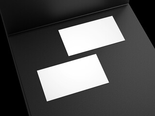 Elegant business card on black platform background