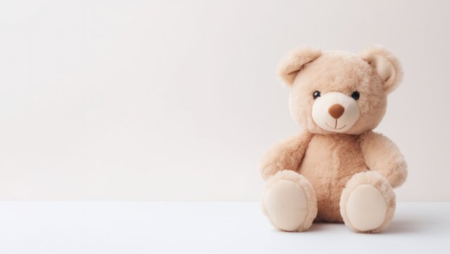 Une peluche ours sur fond blanc