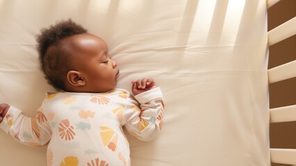 Un bébé dans son lit - obrazy, fototapety, plakaty
