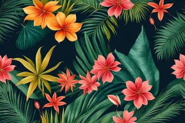 Tuinposter seamless floral pattern © muzamli art