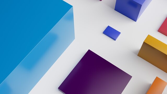 Fototapeta colorful abstract urban 3d cubes landscape