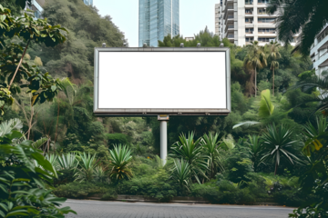 Transparent Billboard Mockup in Green City Setting