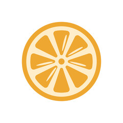 Lemon, orange icon in flat color style, isolated on white background