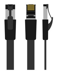 lan plug for internet transmission vector illustration